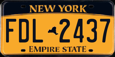 NY license plate FDL2437