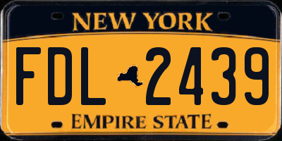 NY license plate FDL2439
