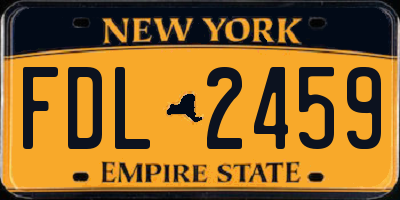 NY license plate FDL2459