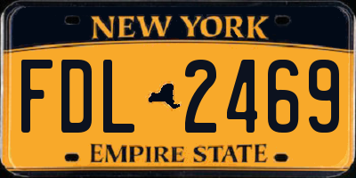 NY license plate FDL2469
