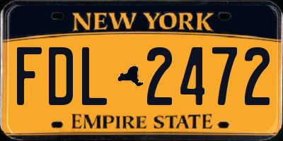 NY license plate FDL2472