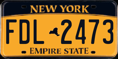 NY license plate FDL2473