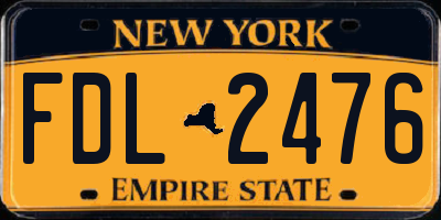 NY license plate FDL2476