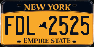 NY license plate FDL2525