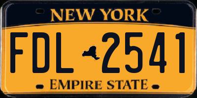 NY license plate FDL2541