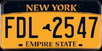 NY license plate FDL2547