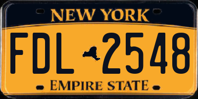 NY license plate FDL2548