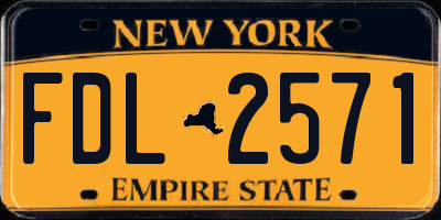 NY license plate FDL2571