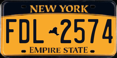 NY license plate FDL2574