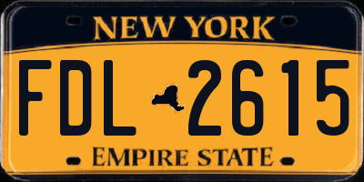 NY license plate FDL2615