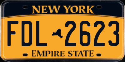 NY license plate FDL2623