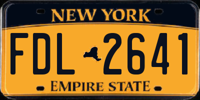 NY license plate FDL2641
