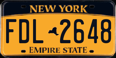 NY license plate FDL2648