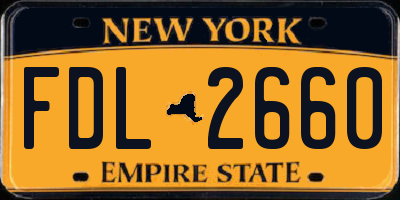 NY license plate FDL2660