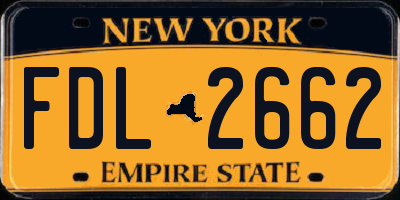 NY license plate FDL2662