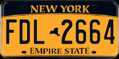 NY license plate FDL2664