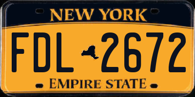 NY license plate FDL2672