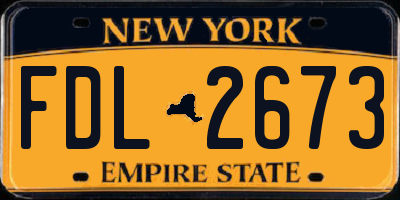 NY license plate FDL2673
