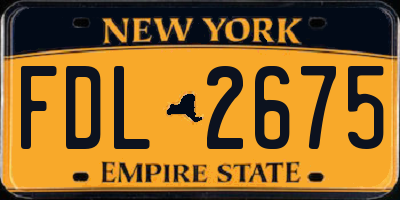 NY license plate FDL2675