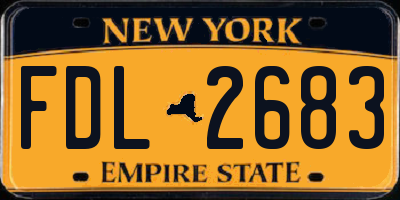 NY license plate FDL2683