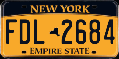 NY license plate FDL2684
