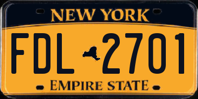 NY license plate FDL2701