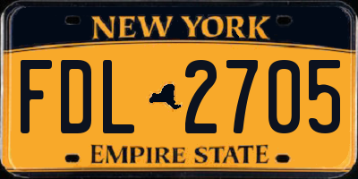 NY license plate FDL2705