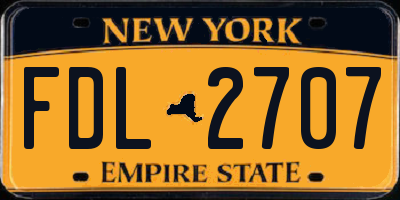 NY license plate FDL2707