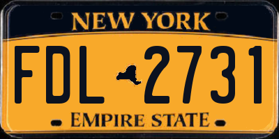 NY license plate FDL2731
