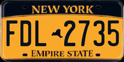 NY license plate FDL2735