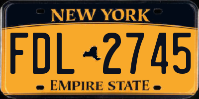 NY license plate FDL2745