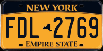 NY license plate FDL2769