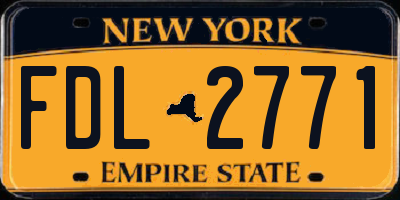 NY license plate FDL2771