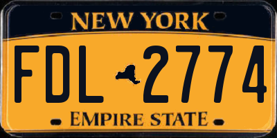 NY license plate FDL2774