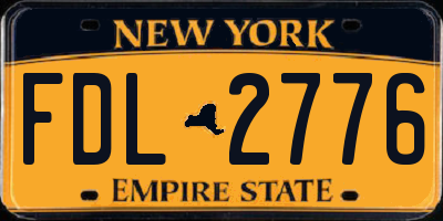 NY license plate FDL2776