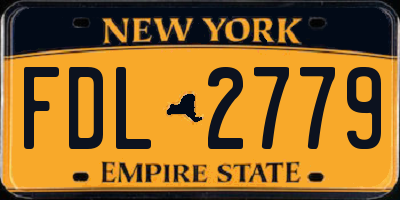 NY license plate FDL2779