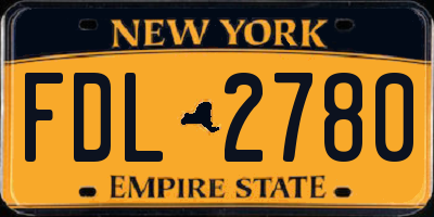 NY license plate FDL2780