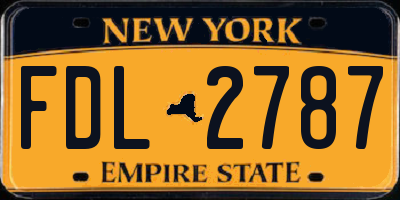 NY license plate FDL2787