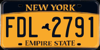 NY license plate FDL2791