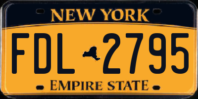 NY license plate FDL2795