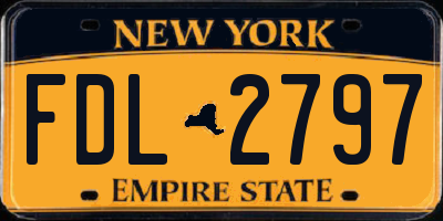 NY license plate FDL2797