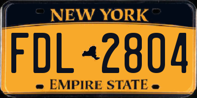 NY license plate FDL2804