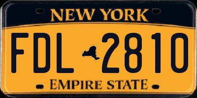 NY license plate FDL2810