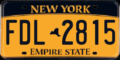 NY license plate FDL2815