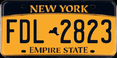 NY license plate FDL2823