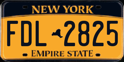 NY license plate FDL2825