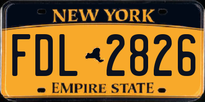 NY license plate FDL2826