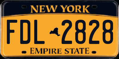 NY license plate FDL2828