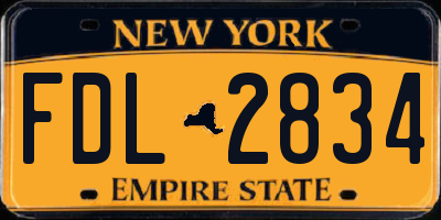 NY license plate FDL2834