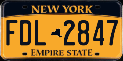 NY license plate FDL2847